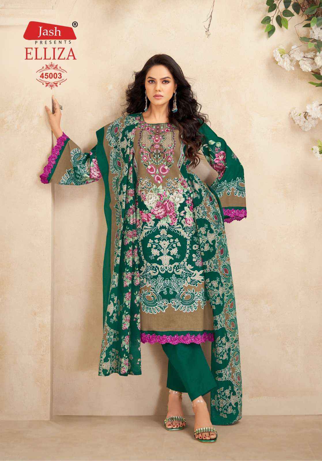 JASH ELLIZA VOL 45 COTTON DIGITAL KARACHI STYLE PRINT DRESS MATERIAL WHOLESALE RATE ( 10 PCS CATALOG )