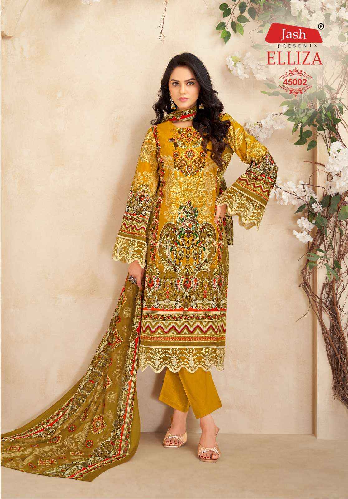JASH ELLIZA VOL 45 COTTON DIGITAL KARACHI STYLE PRINT DRESS MATERIAL WHOLESALE RATE ( 10 PCS CATALOG )