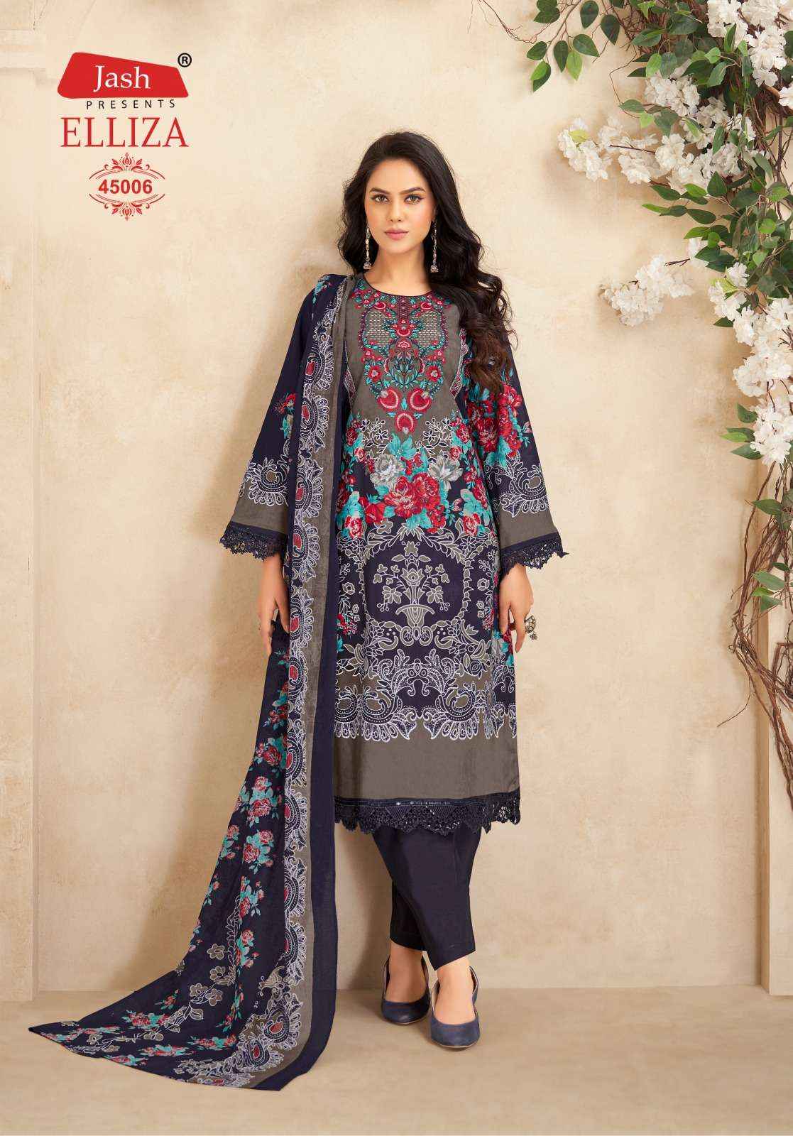 JASH ELLIZA VOL 45 COTTON DIGITAL KARACHI STYLE PRINT DRESS MATERIAL WHOLESALE RATE ( 10 PCS CATALOG )
