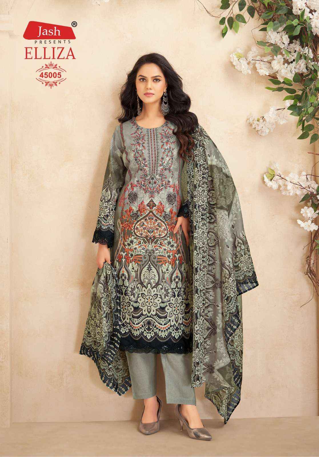 JASH ELLIZA VOL 45 COTTON DIGITAL KARACHI STYLE PRINT DRESS MATERIAL WHOLESALE RATE ( 10 PCS CATALOG )