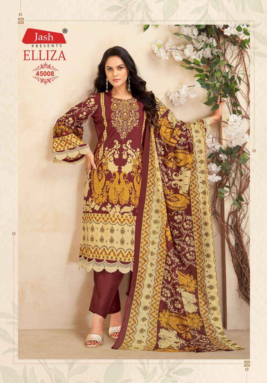 JASH ELLIZA VOL 45 COTTON DIGITAL KARACHI STYLE PRINT DRESS MATERIAL WHOLESALE RATE ( 10 PCS CATALOG )