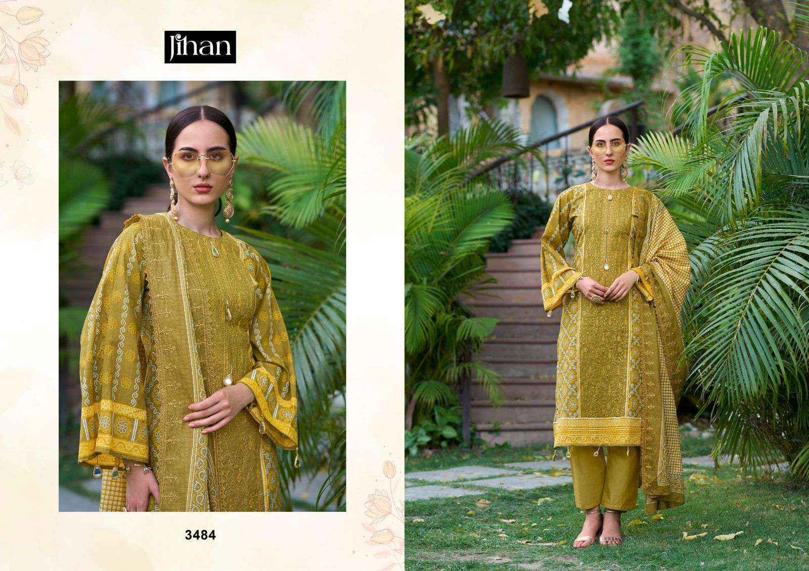 Jihan Bin Saeed Vol 16 Cotton Dress Material Wholesale Rate ( 4 Pcs Catalog )