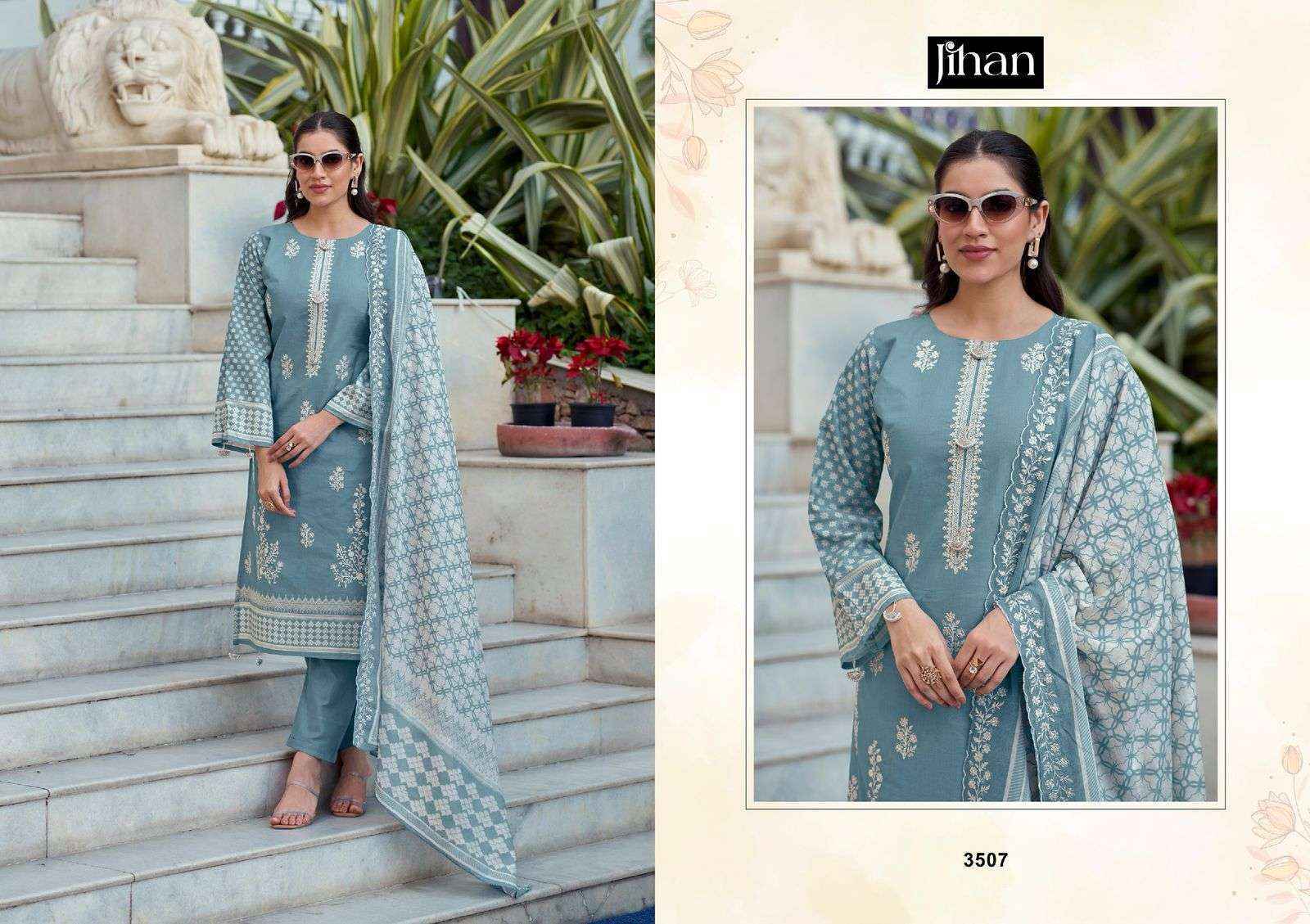 Jihan Bin Saeed Vol 16 Cotton Dress Material Wholesale Rate ( 4 Pcs Catalog )