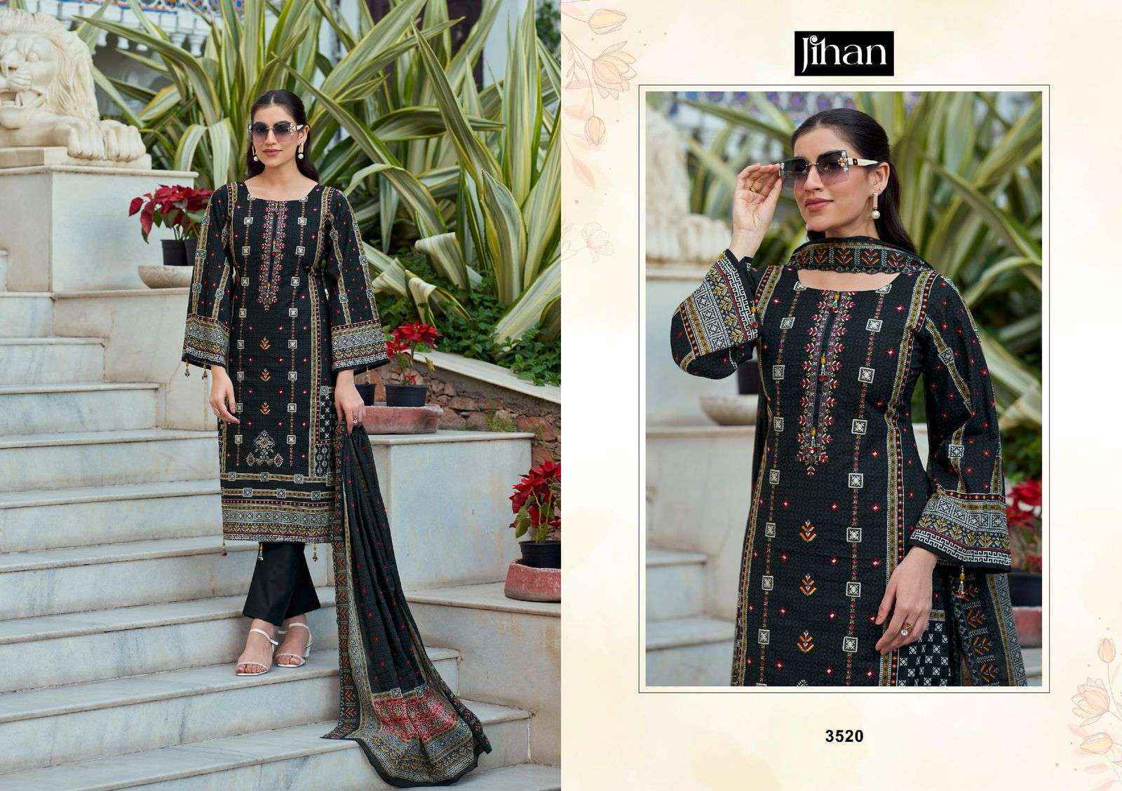 Jihan Bin Saeed Vol 16 Cotton Dress Material Wholesale Rate ( 4 Pcs Catalog )