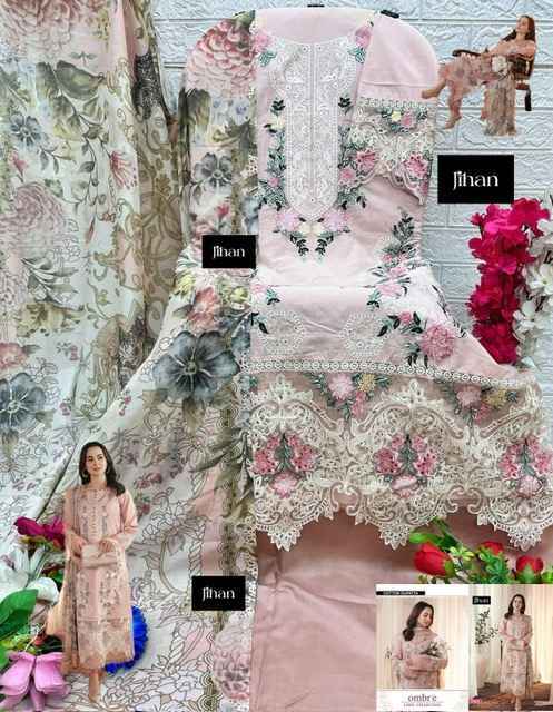 Jihan Ombre Cotton Dress Material Wholesale Price ( 3 pcs Catalogue )