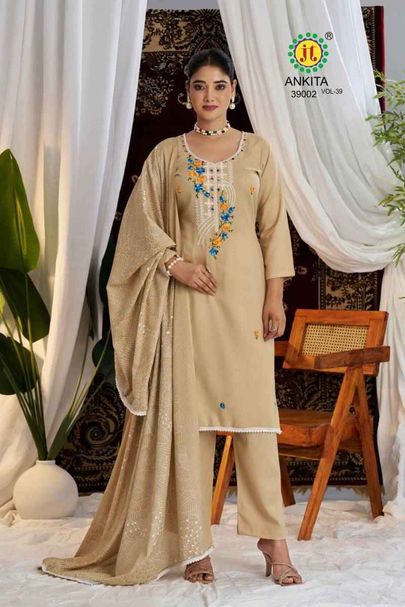 Jt Ankita Vol 39 Rayon Printed Dress Material Collection ( 5 Pcs Catalogue )