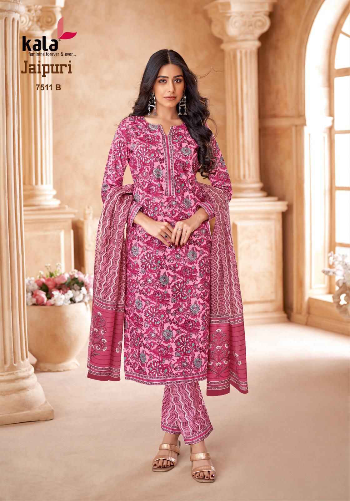 Kala Jaipuri Vol 7 Cotton Dress Material Wholesale Price ( 12 Pc Catalogue ) 