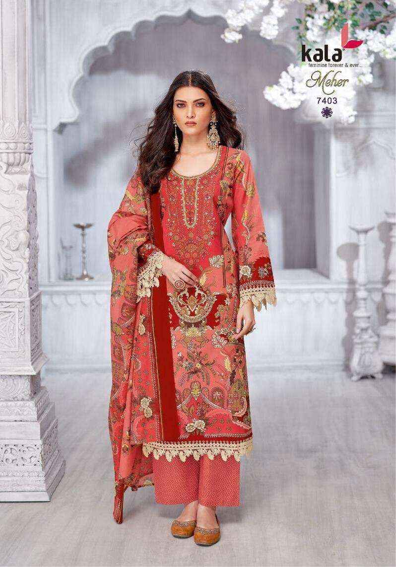 Kala Meher Vol 11 Cotton Fancy Dress Material Collection ( 12 Pcs Catalogue )