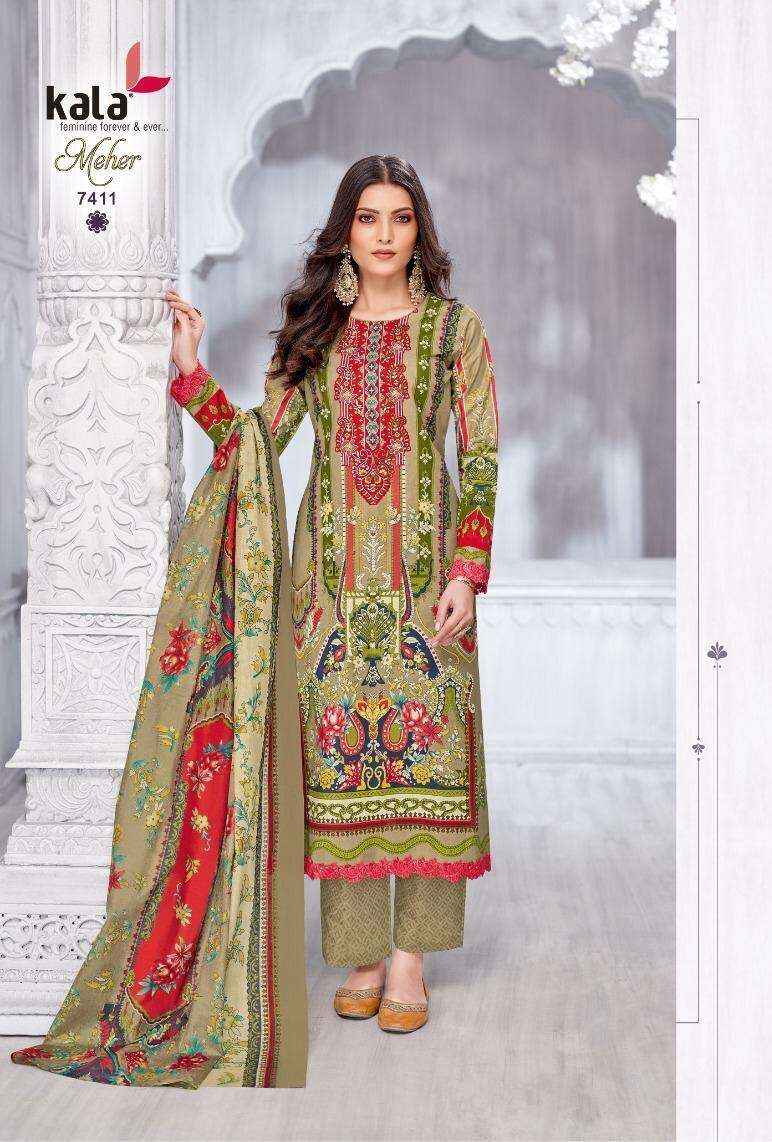 Kala Meher Vol 11 Cotton Fancy Dress Material Collection ( 12 Pcs Catalogue )