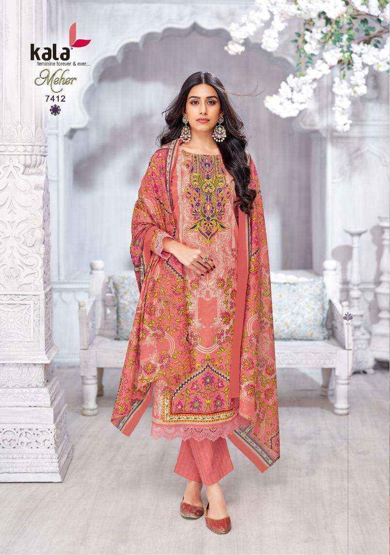 Kala Meher Vol 11 Cotton Fancy Dress Material Collection ( 12 Pcs Catalogue )