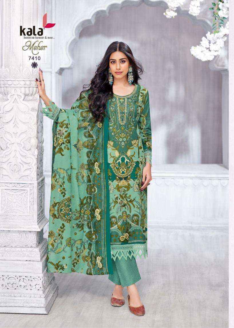Kala Meher Vol 11 Cotton Fancy Dress Material Collection ( 12 Pcs Catalogue )