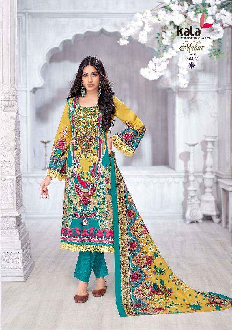 Kala Meher Vol 11 Cotton Fancy Dress Material Collection ( 12 Pcs Catalogue )