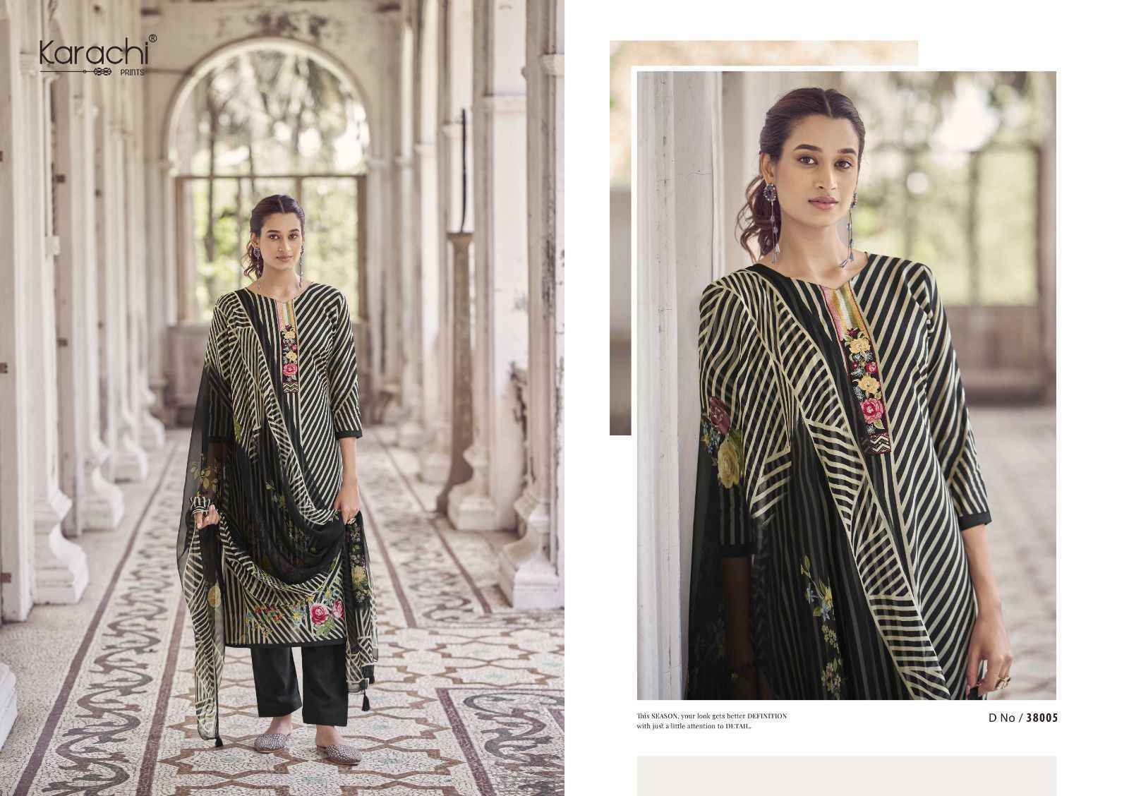 Karachi Print Flower Garden Cambric dress Material (6 pcs Catalogue)