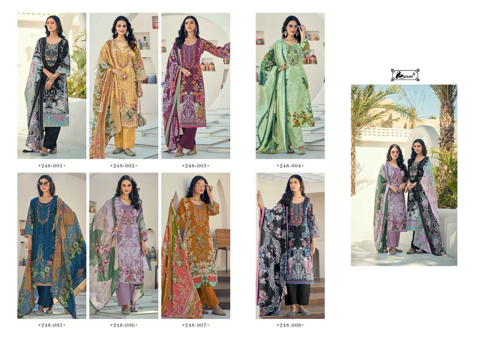 Kesar Naira Vol-101 Cotton Ladies Unstitched Dress Material (8 pcs Catalogue )