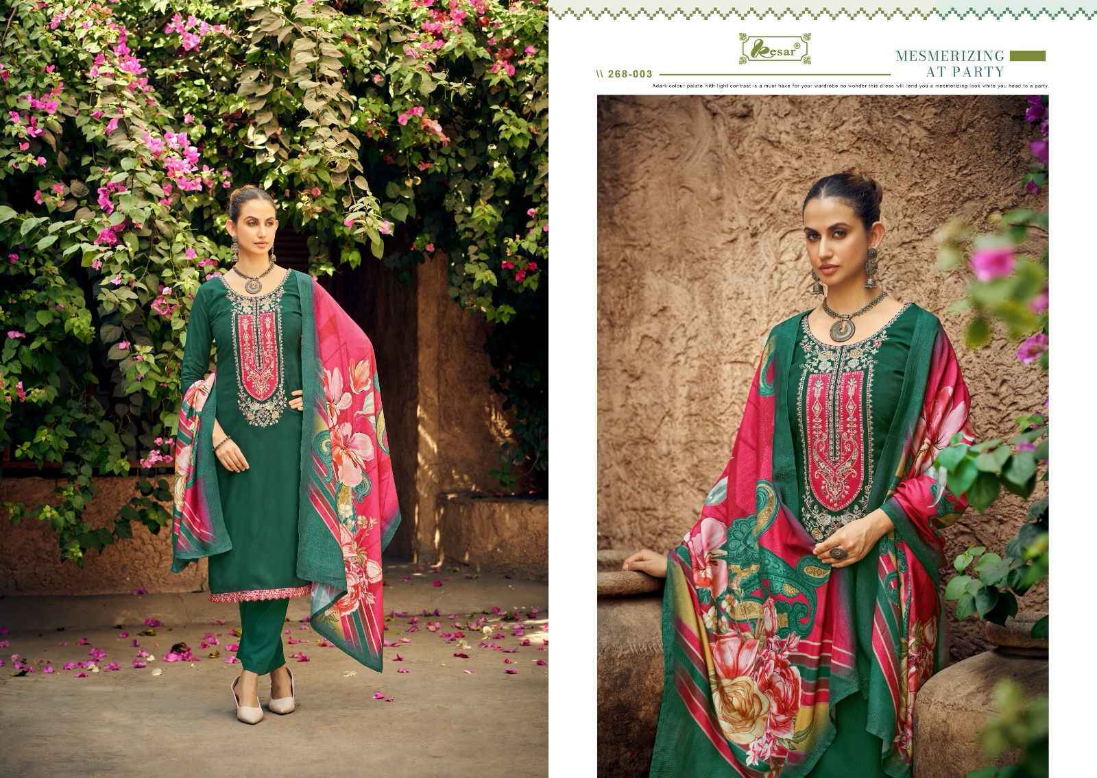 Kesar The Eknoor Choice Viscouse Musline Dress Material Wholesale Rate ( 4 Pcs Catalog )