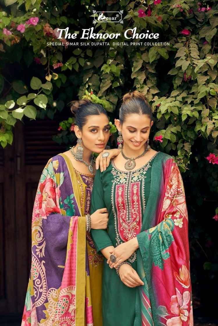 Kesar The Eknoor Choice Viscouse Musline Dress Material Wholesale Rate ( 4 Pcs Catalog )