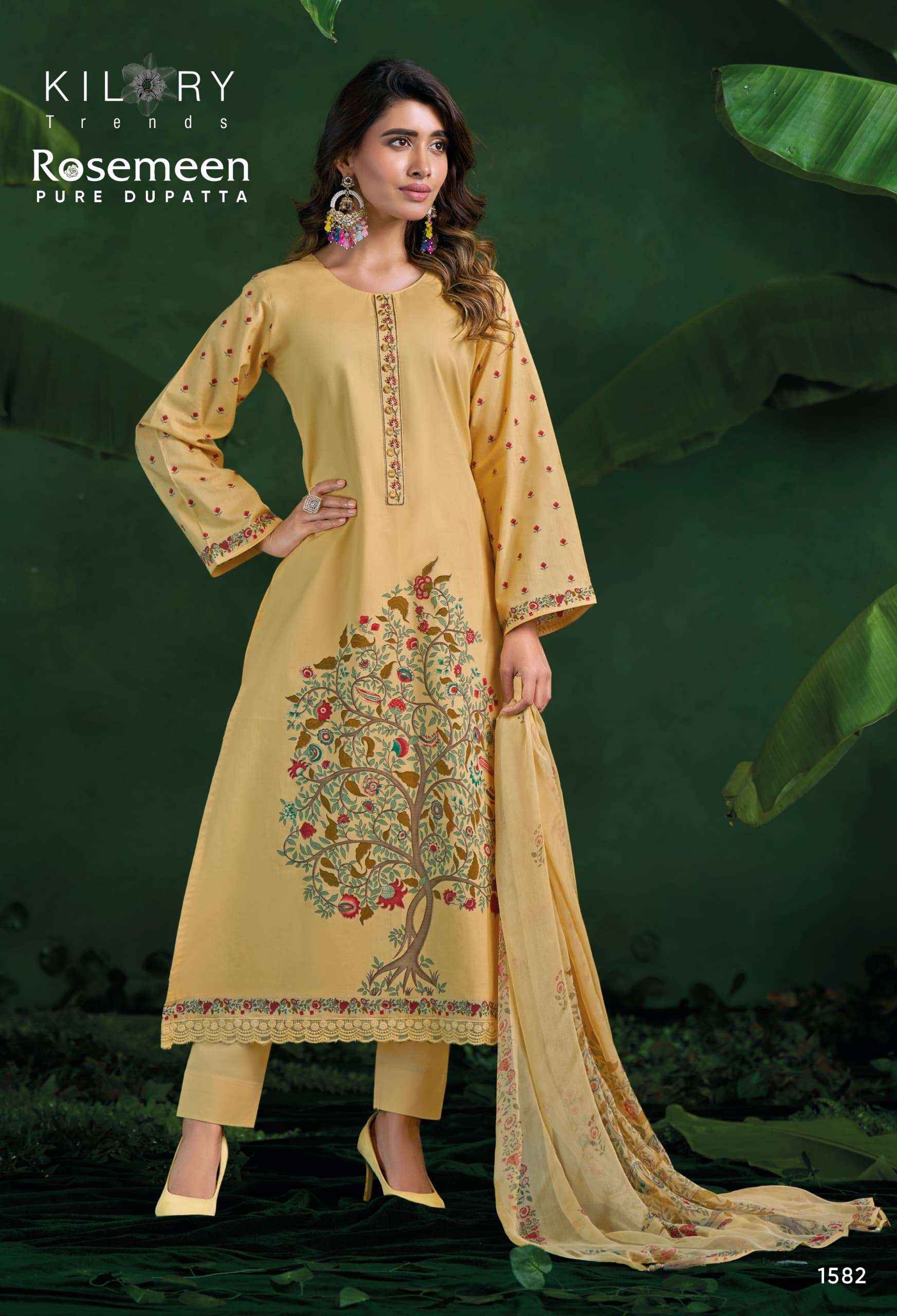 Kilory Trends Rosemeen Fancy Work Cotton Dress Material ( 4 Pcs Catalogue )