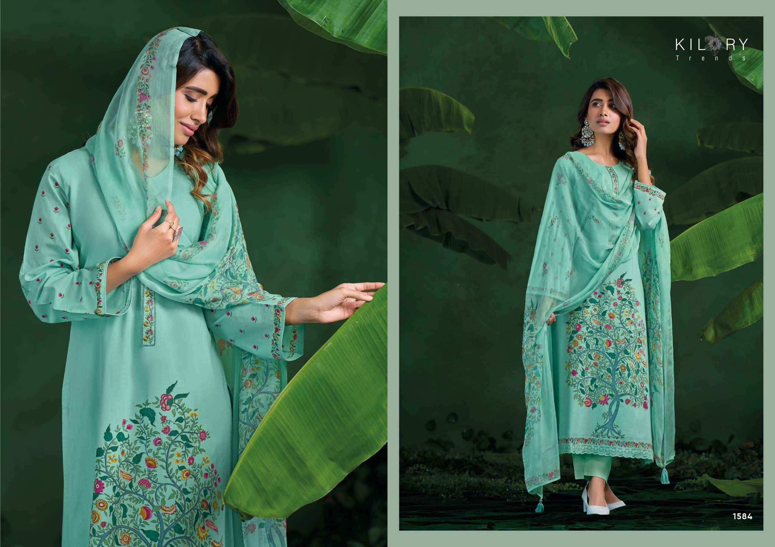 Kilory Trends Rosemeen Fancy Work Cotton Dress Material ( 4 Pcs Catalogue )