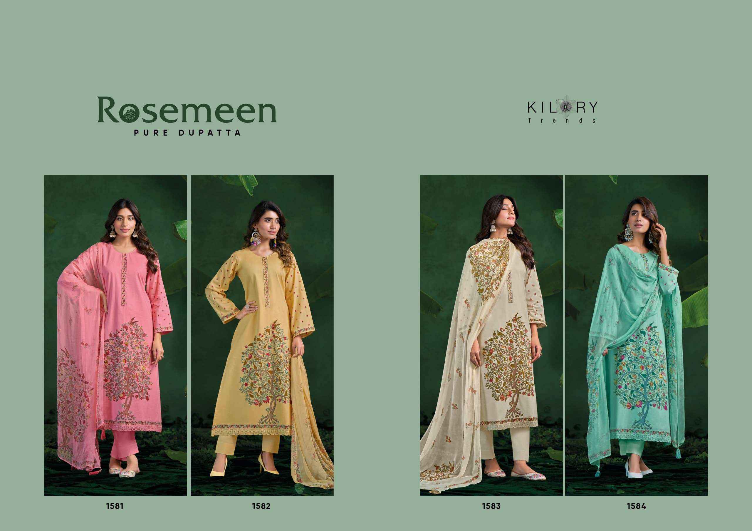 Kilory Trends Rosemeen Fancy Work Cotton Dress Material ( 4 Pcs Catalogue )