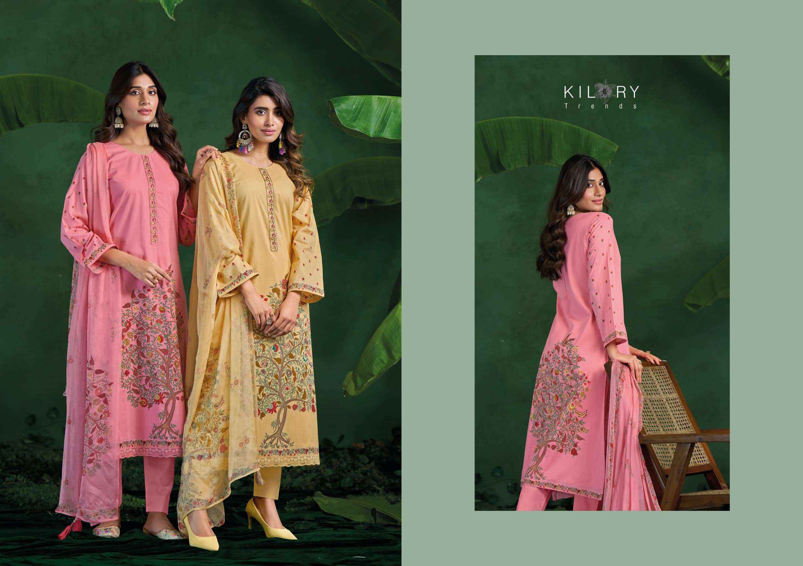 Kilory Trends Rosemeen Fancy Work Cotton Dress Material ( 4 Pcs Catalogue )