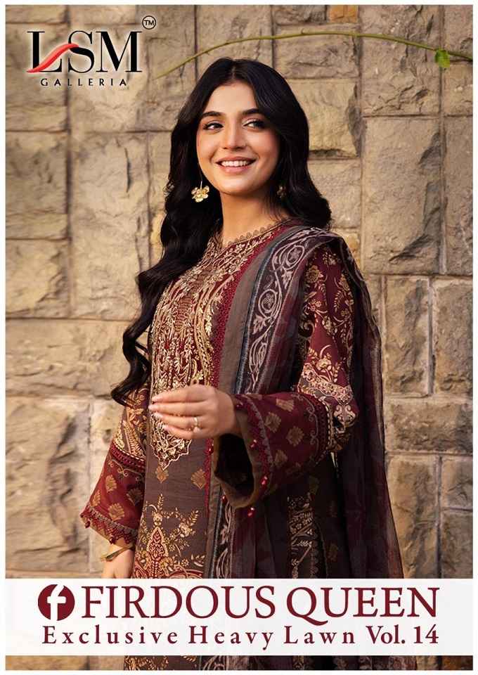 LSM Galleria Firdous Queen Lawn Vol 14 Lawn Pakistani Suits ( 6 pcs Catalogue )