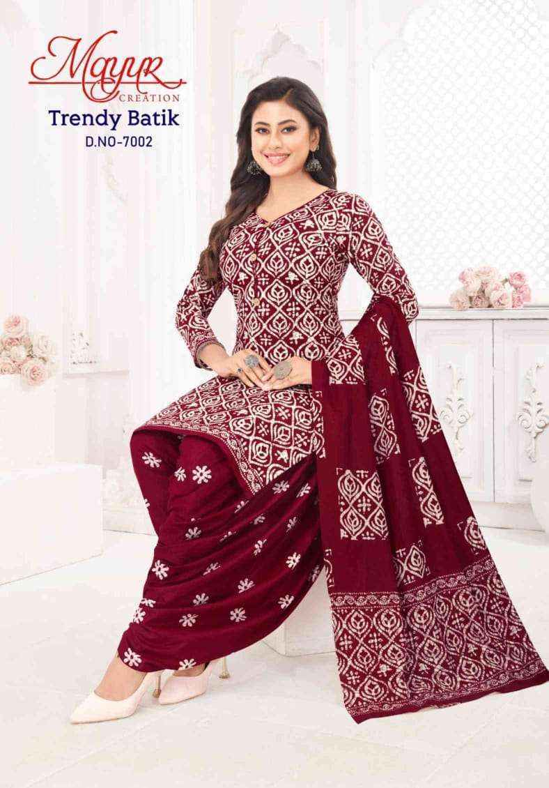 Mayur Trendy Batik Vol 7 Cotton Salwar Suits ( 10 pcs Catalogue )