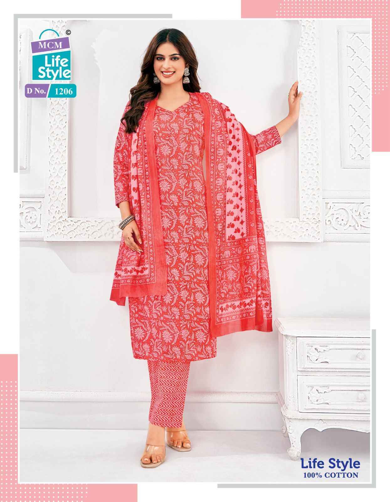 MCM Lifestyle Vol 12 Cotton Dress Material Wholesale Price ( 12 pcs Catalogue )