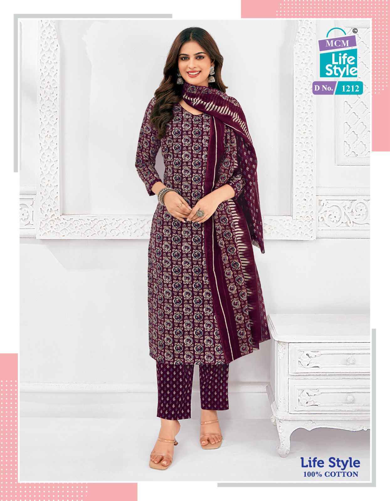 MCM Lifestyle Vol 12 Cotton Dress Material Wholesale Price ( 12 pcs Catalogue )