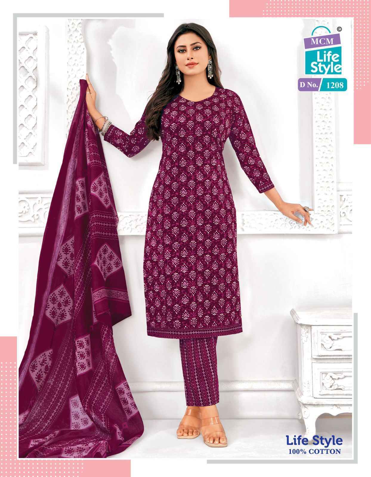 MCM Lifestyle Vol 12 Cotton Dress Material Wholesale Price ( 12 pcs Catalogue )