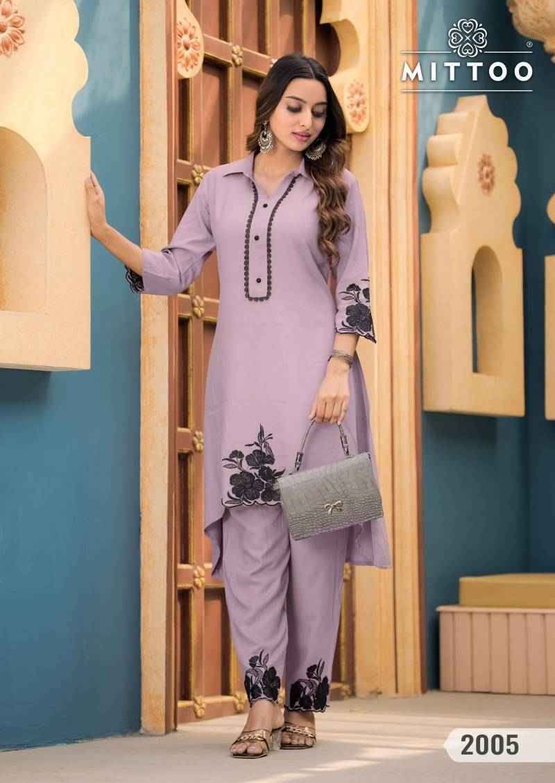 Mittoo Shikha Rayon Fancy Co Ord Set Wholesale Price ( 6 Pcs Catalogue )