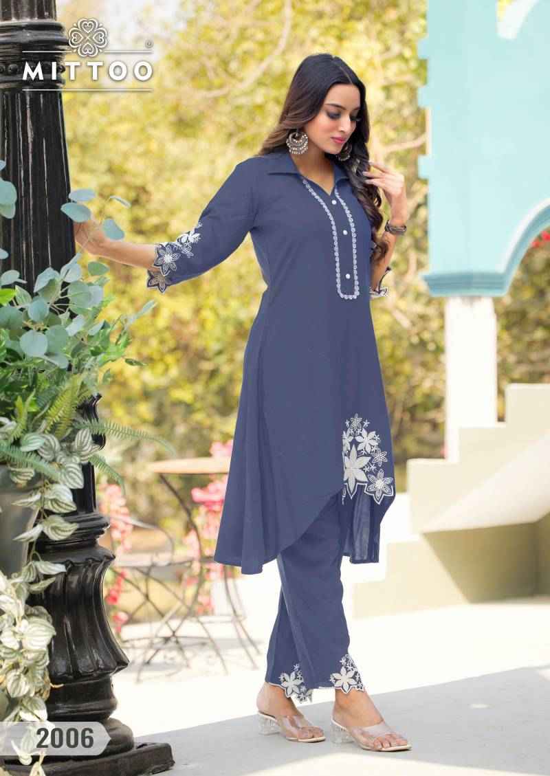 Mittoo Shikha Rayon Fancy Co Ord Set Wholesale Price ( 6 Pcs Catalogue )