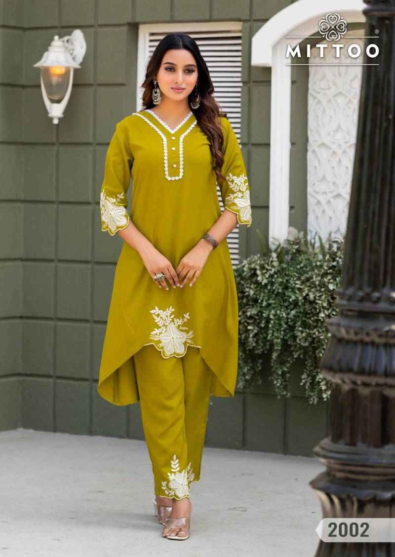 Mittoo Shikha Rayon Fancy Co Ord Set Wholesale Price ( 6 Pcs Catalogue )