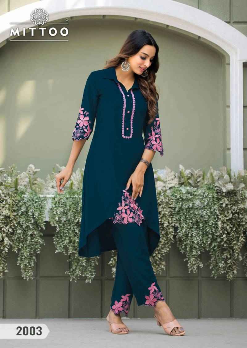 Mittoo Shikha Rayon Fancy Co Ord Set Wholesale Price ( 6 Pcs Catalogue )