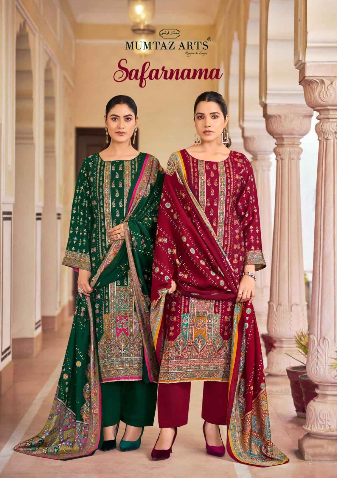 Mumtaz Arts Safarnama Viscouse Musline Dress Material ( 4 pcs catalogue )