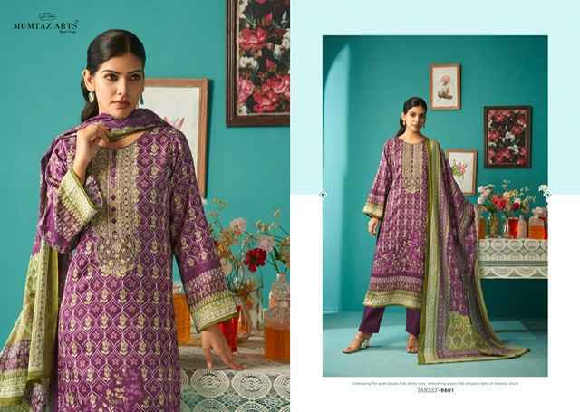 Mumtaz Arts Tareef Jam Satin Pakistani Suits Online Shopping ( 6 pcs Catalogue )