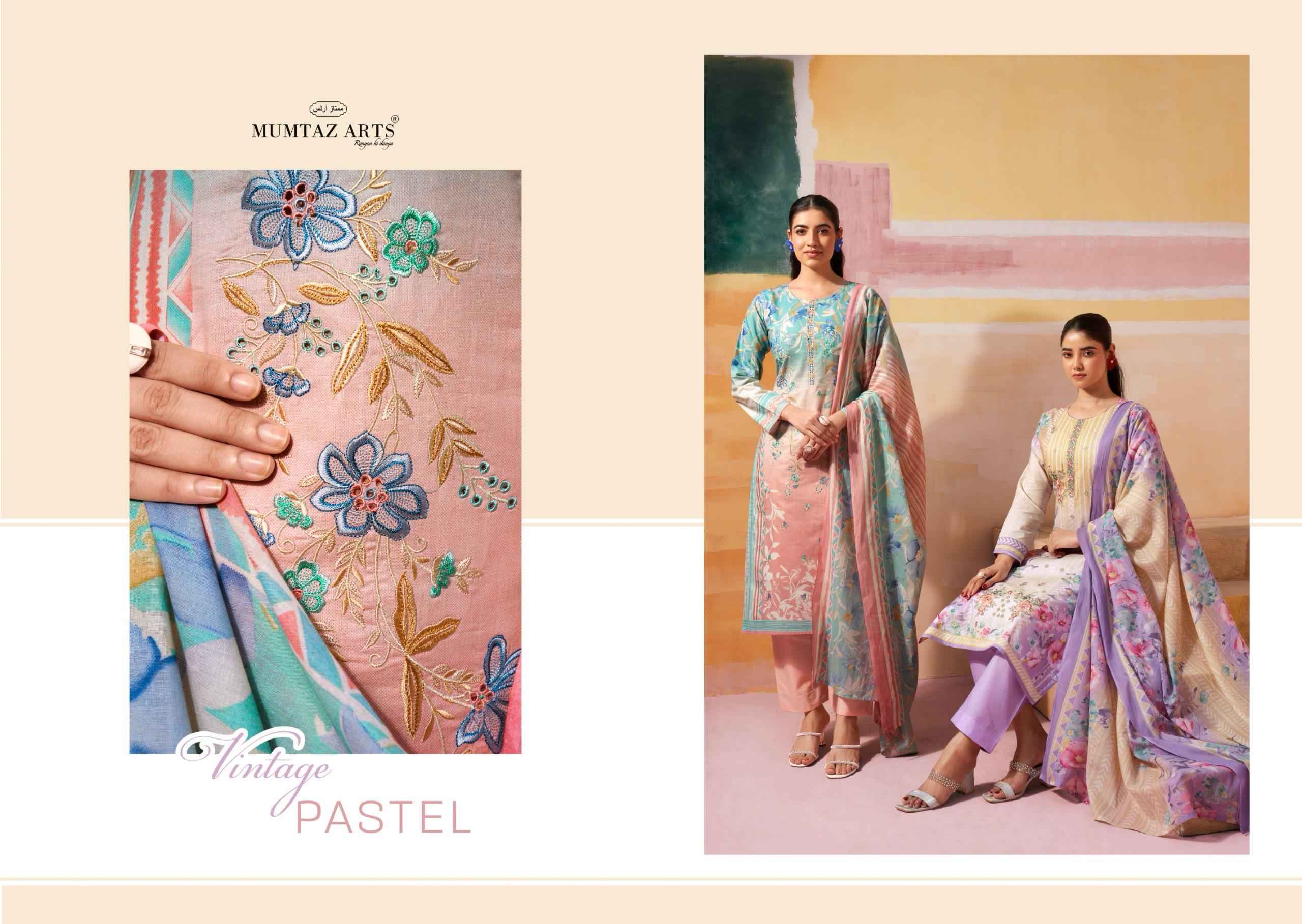 Mumtaz Arts Vintage Pastel Camric Dress Material ( 6 pcs Catalogue )