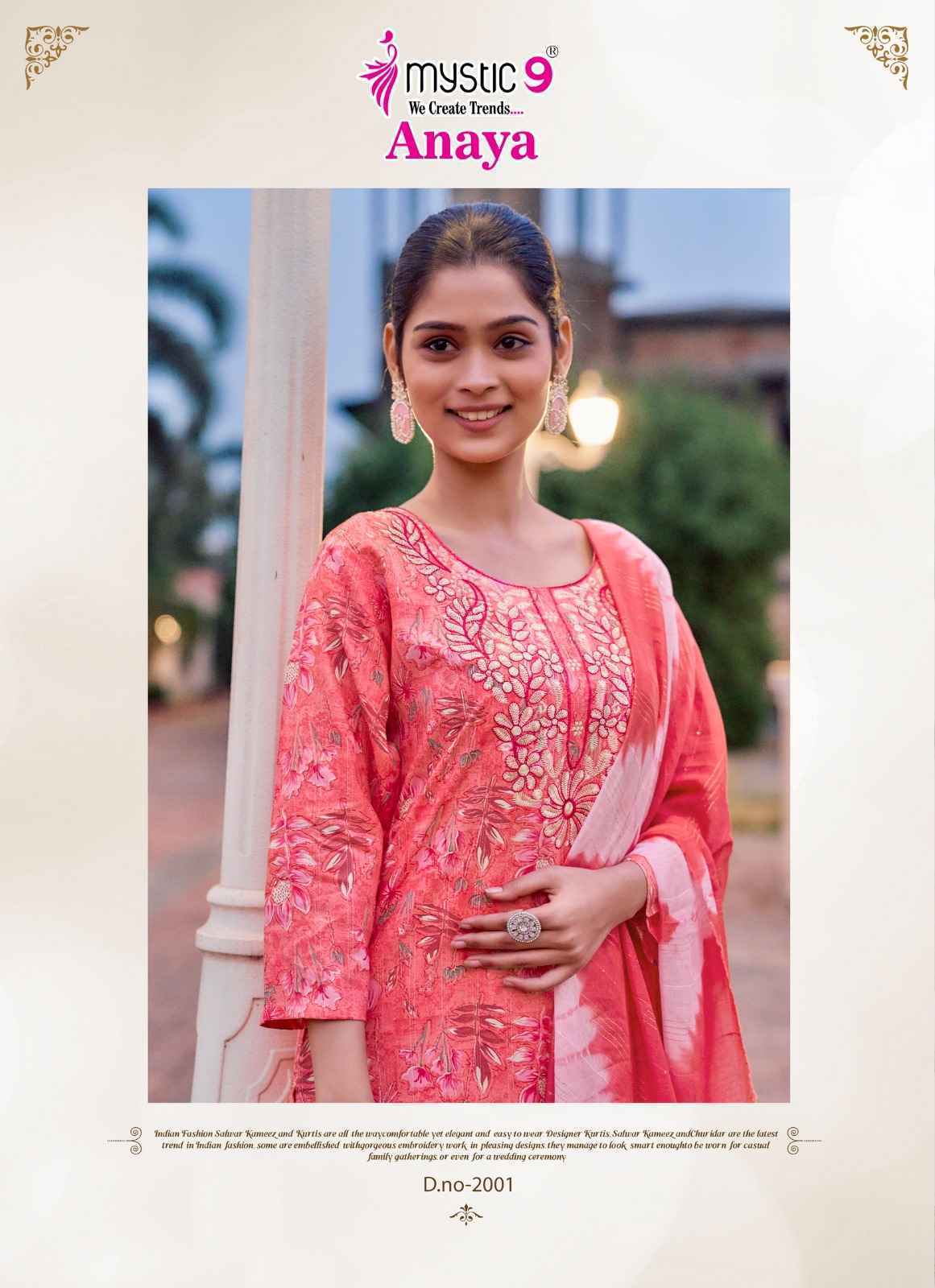 Mystic 9 Anaya Vol-2 Rayon Readymade Dress Wholesale Price  (8 pcs Catalogue)