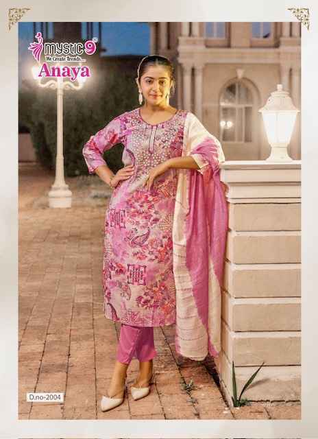 Mystic 9 Anaya Vol-2 Rayon Readymade Dress Wholesale Price  (8 pcs Catalogue)