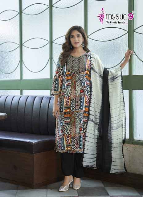 Mystic 9 Sabri Vol 5 Reyon Kurti Combo Set Wholesale Price ( 8 Pcs Catalog )
