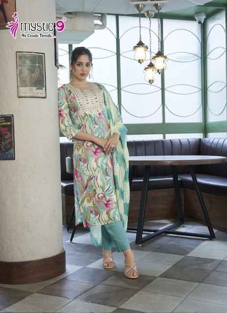 Mystic 9 Sabri Vol 5 Reyon Kurti Combo Set Wholesale Price ( 8 Pcs Catalog )