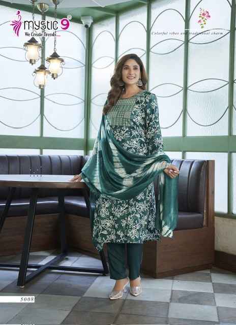 Mystic 9 Sabri Vol 5 Reyon Kurti Combo Set Wholesale Price ( 8 Pcs Catalog )