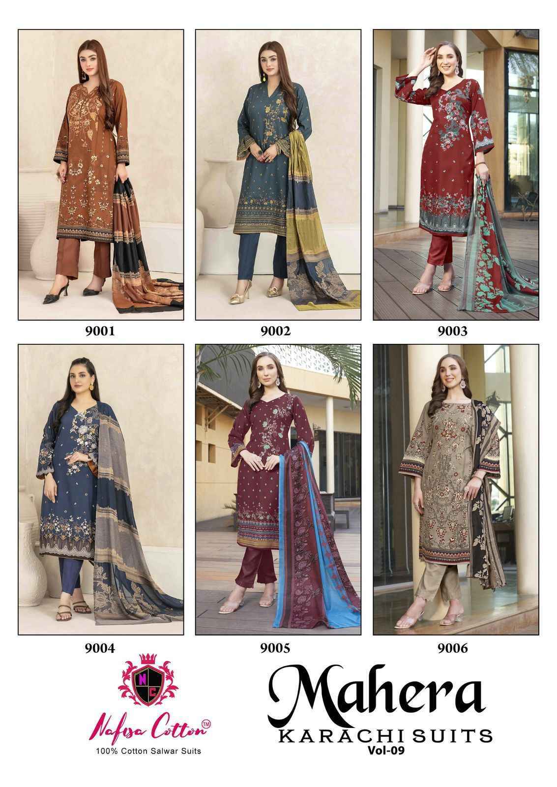 Nafisa Mahera  Vol 9 Cotton Pakistani Suits  ( 6 pcs Catalogue )