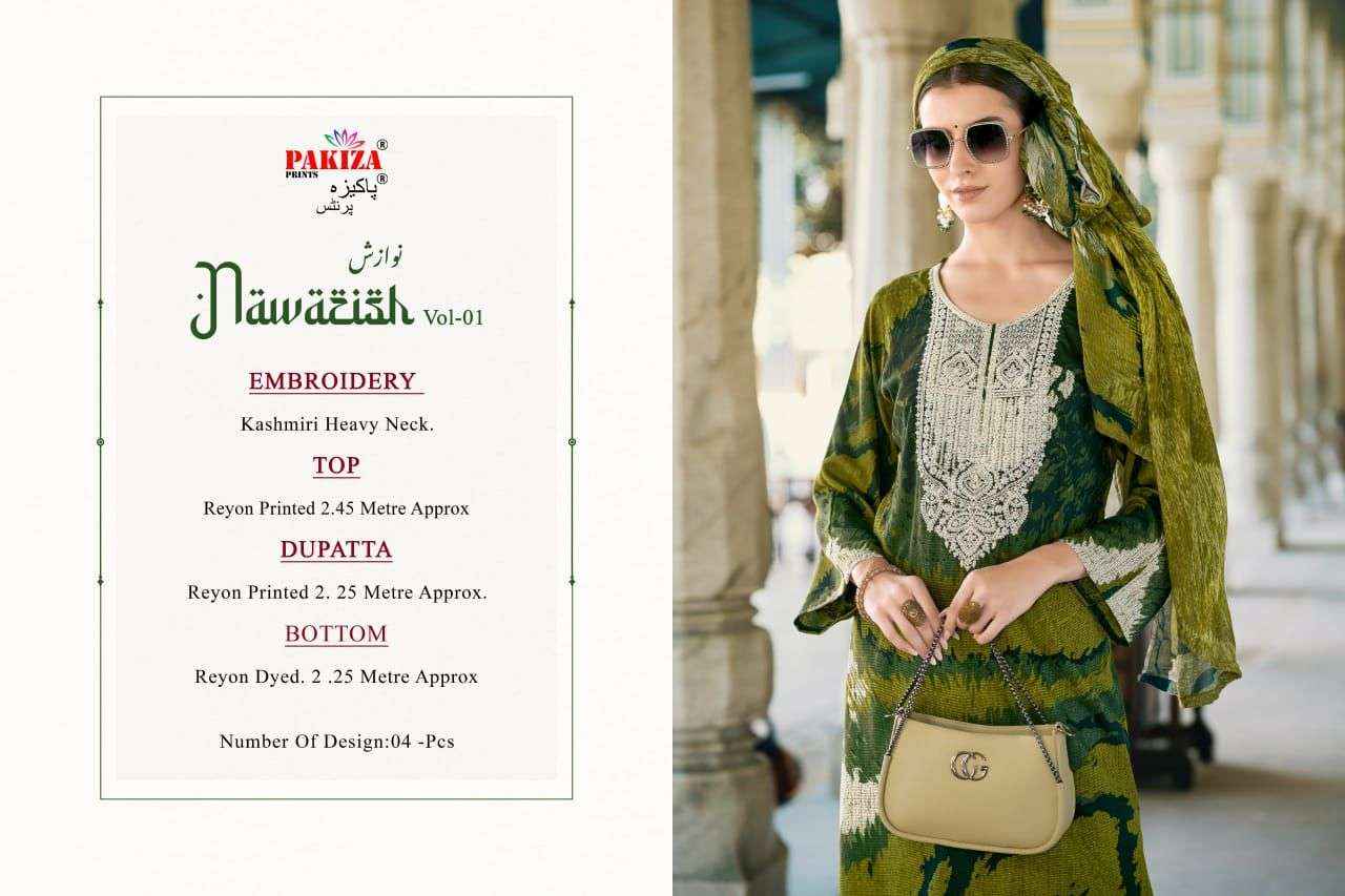 Pakiza Prints Nawazish Vol 1 Fancy Rayon Salwar Suit ( 4 Pcs Catalogue )