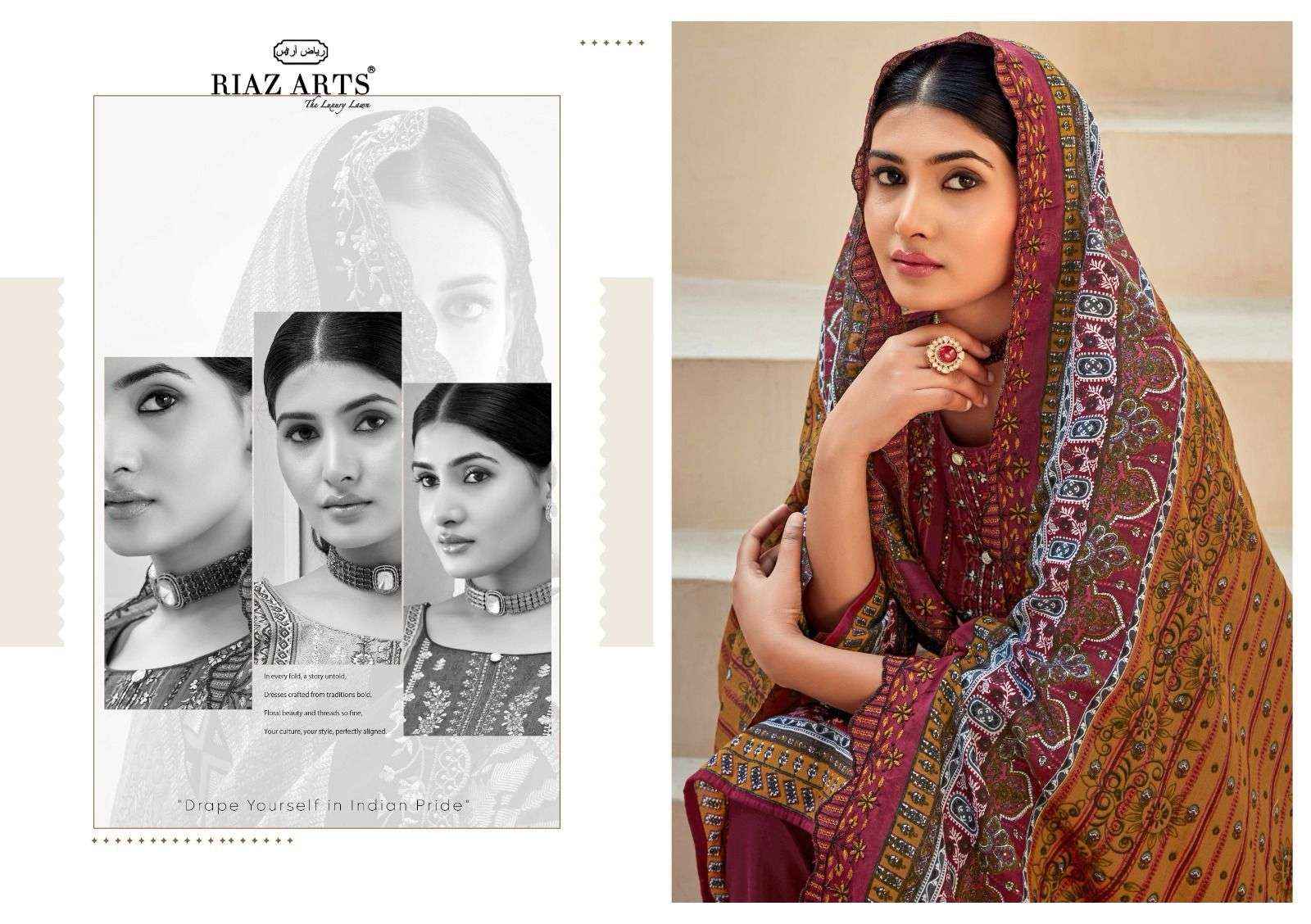 Riaz Arts Bin Saeed Vol 6 Pure Cotton Dress Material ( 8 Pcs Catalogue )