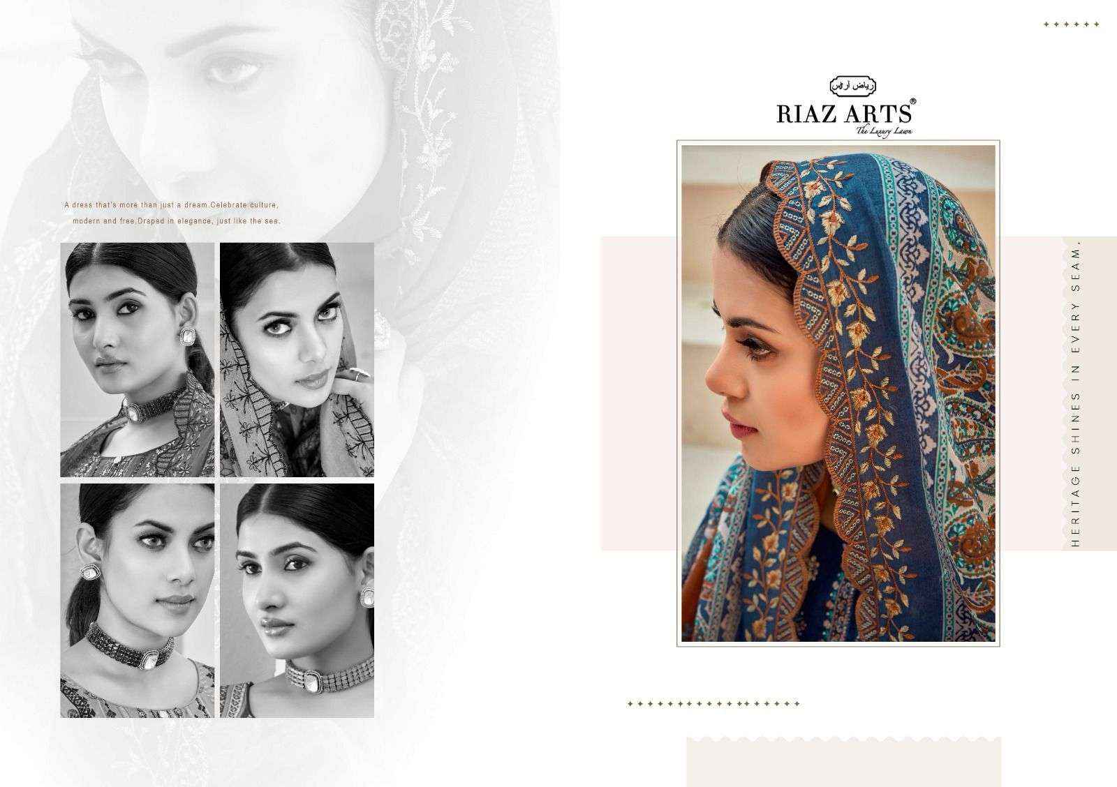 Riaz Arts Bin Saeed Vol 6 Pure Cotton Dress Material ( 8 Pcs Catalogue )