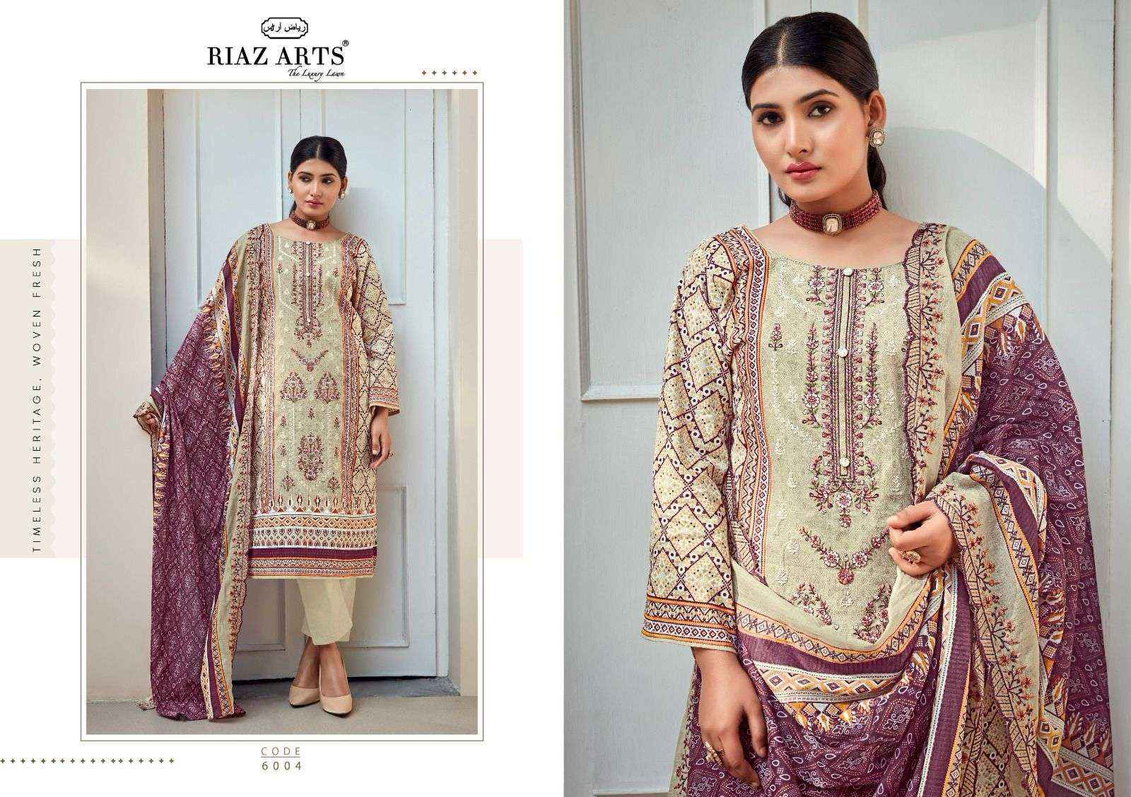 Riaz Arts Bin Saeed Vol 6 Pure Cotton Dress Material ( 8 Pcs Catalogue )