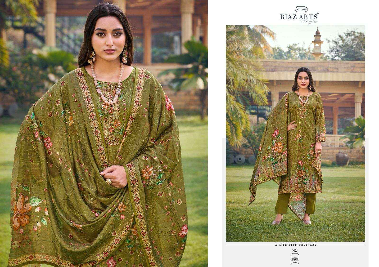 Riaz Arts Ishq Sufiyana Cotton Salwar Kameez Wholesale Price ( 4 Pcs Catalogue )