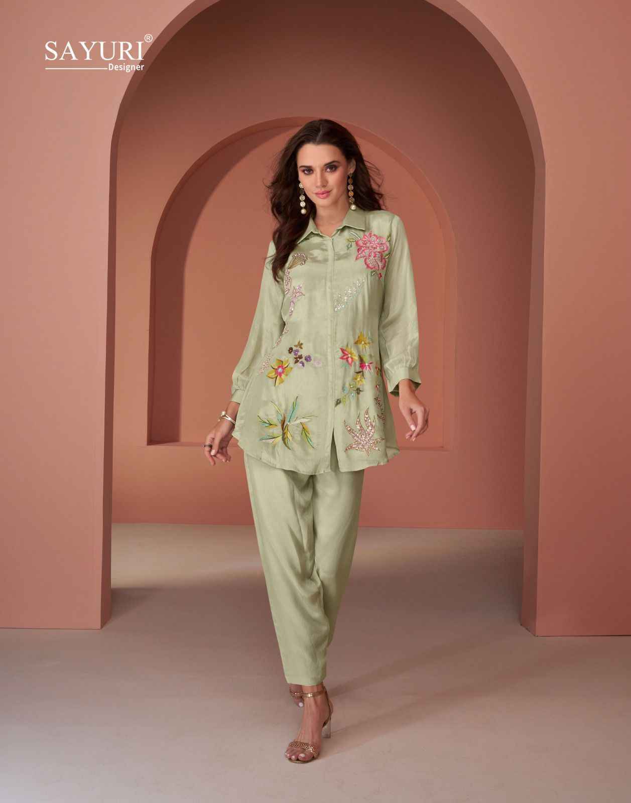 Sayuri Designer Pearl Silk Co Ord Set Wholesale Price ( 5 Pcs Catalog )