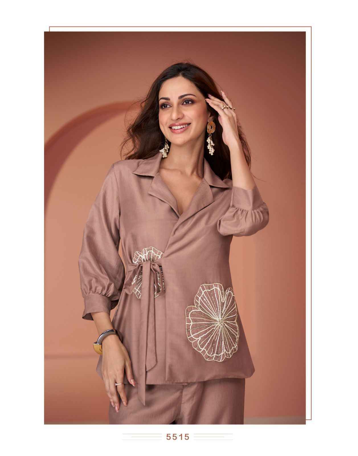 Sayuri Designer Pearl Silk Co Ord Set Wholesale Price ( 5 Pcs Catalog )