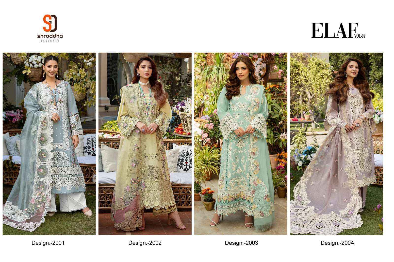 Shraddha Designer Elaf Vol 2 Cotton Dress Material Wholesale Rate ( 4 Pcs Catalog )